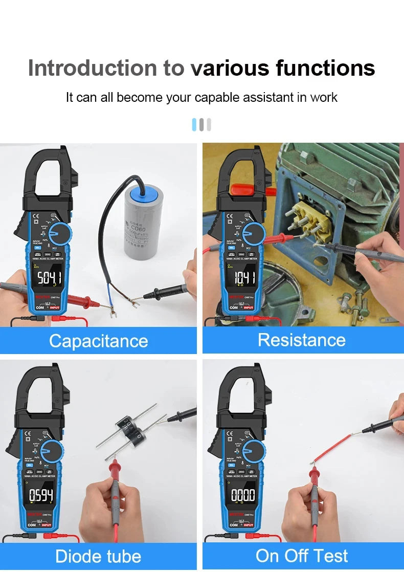 1000A True RMS Digital Clamp Meter with NCV Detection