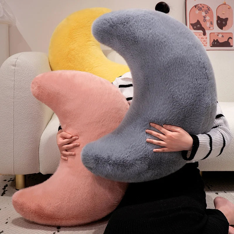 Crescent Moon Plush Pillow for Cozy Home Decor