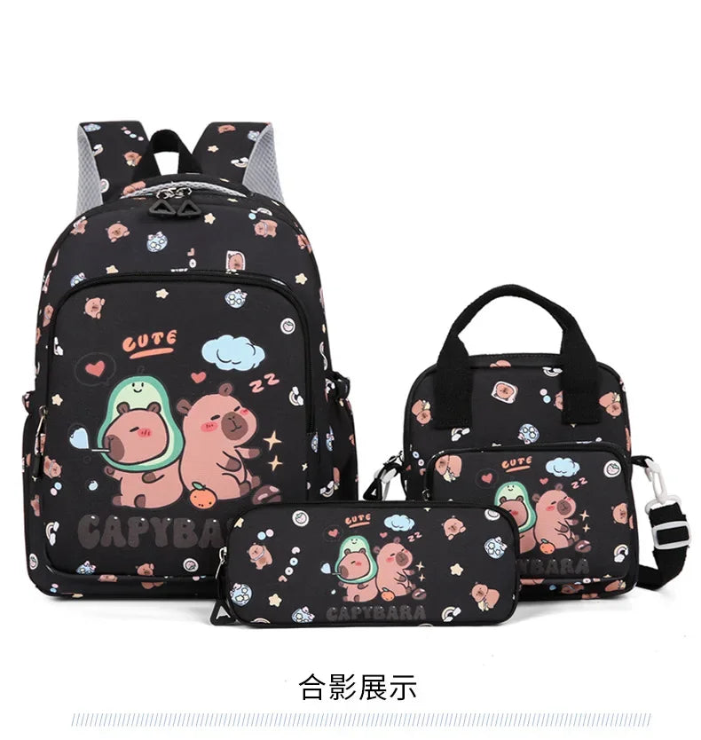 Capybara Cartoon Backpack Set for Kids