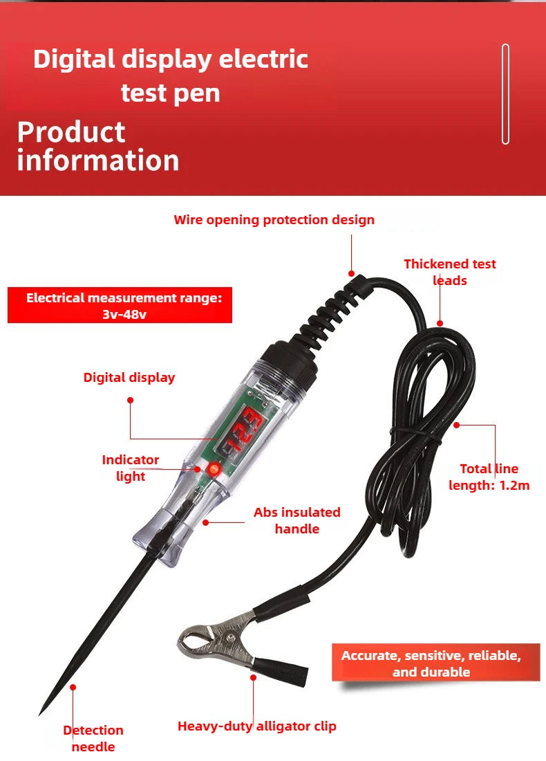 Digital LED Circuit Tester for Automotive Electrical Diagnostics