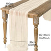 Semi-Sheer Gauze Table Runner in Sage