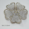 Silver crystal rhinestone flower patch with a detailed, radiating design.