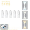 Three colors of 5 pieces rechargeable motion sensor LED night lights with RGB mood lighting.