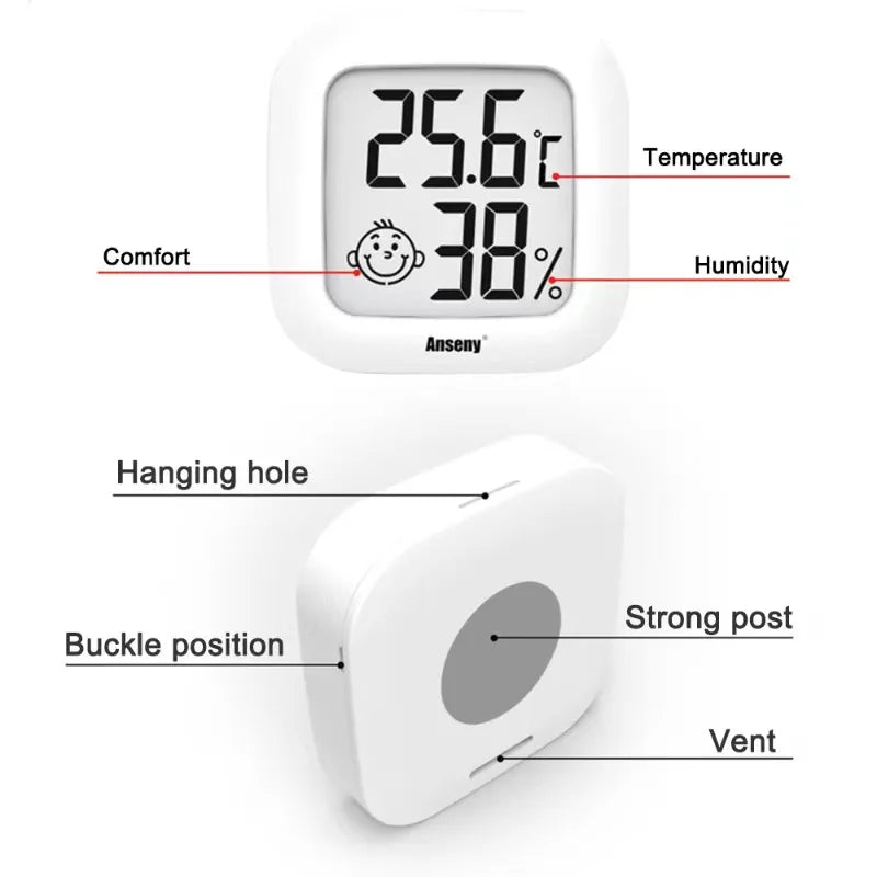 Compact Digital Thermometer and Hygrometer for Home
