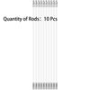 A set of ten clear flexible rods used for chimney and dryer vent cleaning brushes.