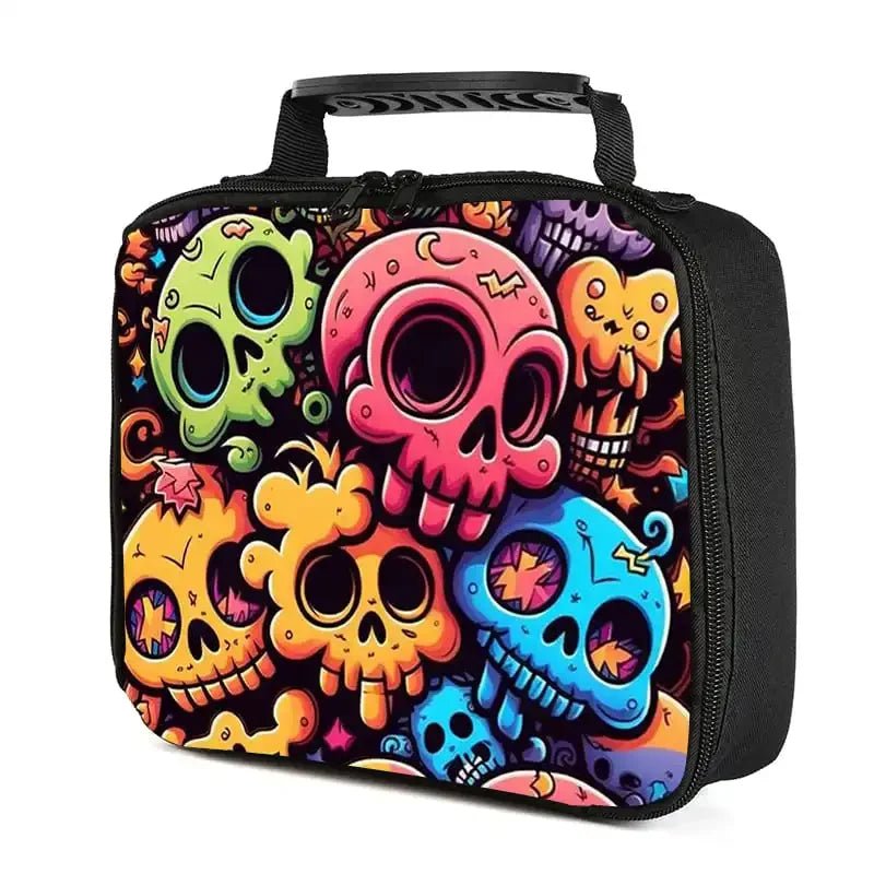 Skull Print Kids Lunch Bag with Handle