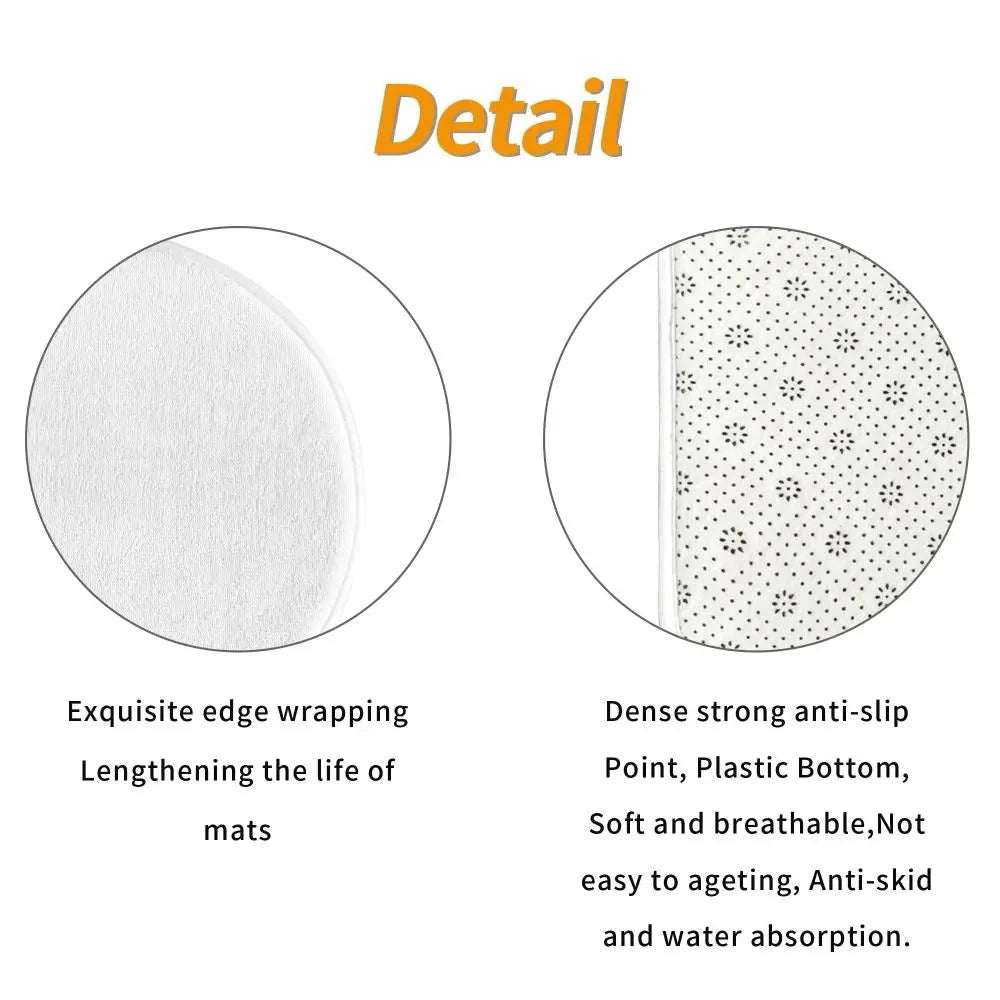 Detail view showing the edge wrapping and anti-slip features of a floor mat.