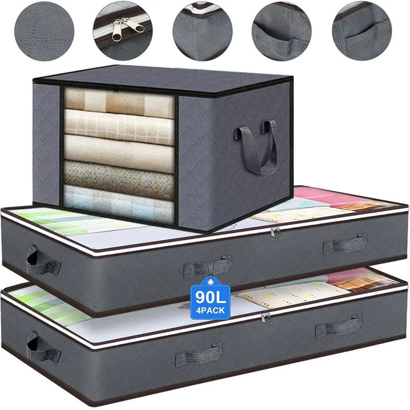 Under Bed Storage Containers with Clear Window (3-Pack)