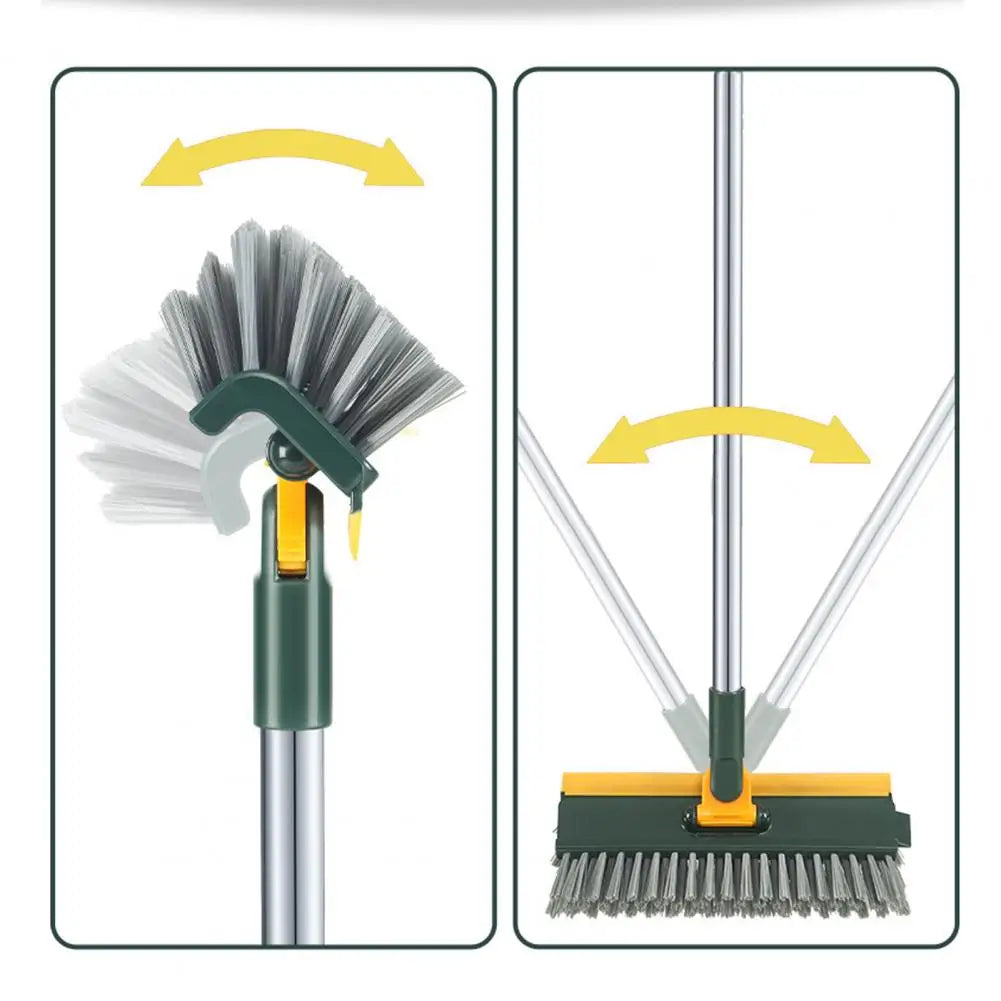 Rotatable Long-Handle Floor Scrub Brush with Squeegee