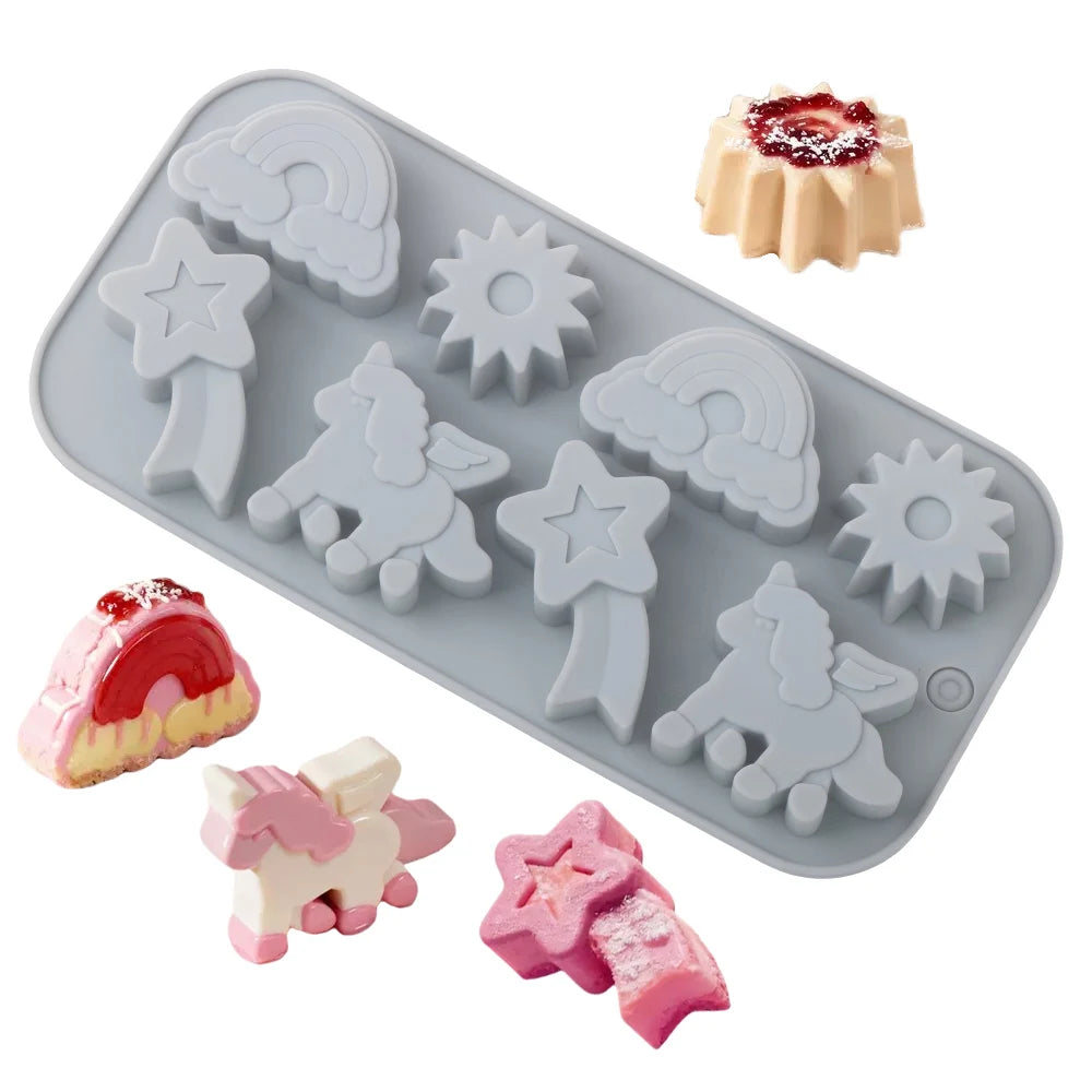Rainbow Unicorn Silicone Chocolate & Mousse Mold