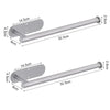 Stainless steel wall-mounted paper towel holder with a 32.5cm rod and mounting plate.