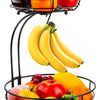 2-Tier Countertop Fruit Basket with Banana Hanger