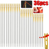 Self-Threading Stainless Steel Sewing Needles (12-Pack)