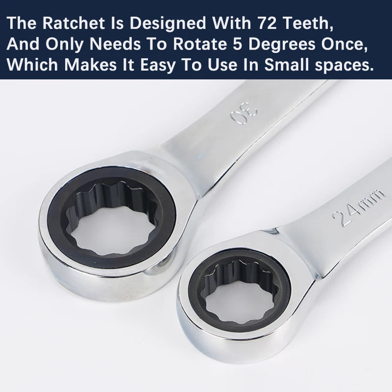 Professional Ratcheting Wrench Set with Non-Slip Grip