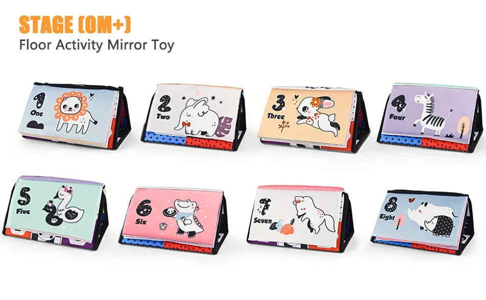 Soft Baby Cloth Book with Fun Mirror for Early Learning