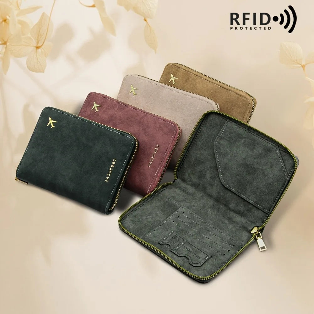 Travel Passport and Wallet Organizer with RFID Protection