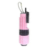 Pink spiked fidget roller with a black top and silver chain for stress relief