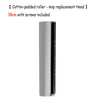 A silver replacement mop head with a cylindrical body and screws included.