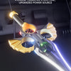 Close-up of a four-motor turbofan structure upgrade for an RC flying sword aircraft