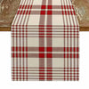 Classic Checkered Table Runner – Rustic Linen Farmhouse Decor