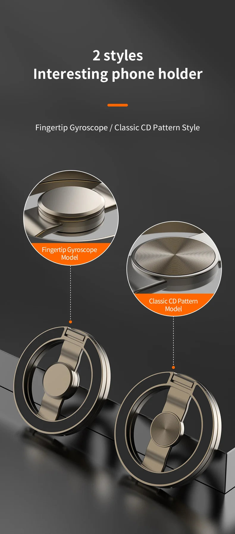 Foldable Magnetic Phone Stand with 360° Rotation