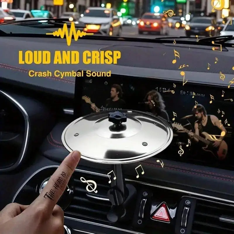 Car Crash Cymbal Air Vent Mini Drum – Hand Percussion Musical Instrument for Car Interior