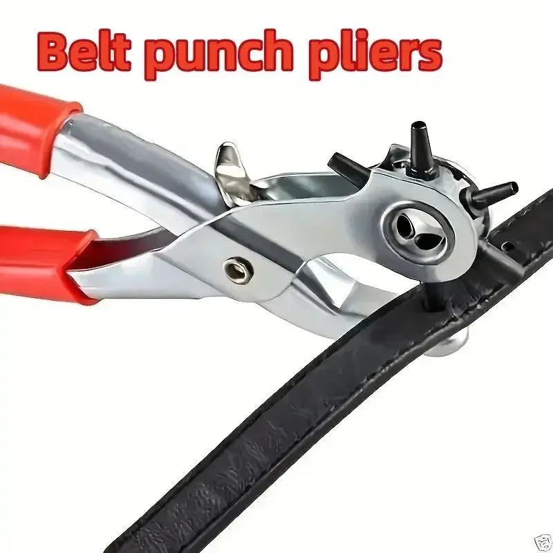 Rotary Leather Hole Punch Pliers - 6 Interchangeable Sizes