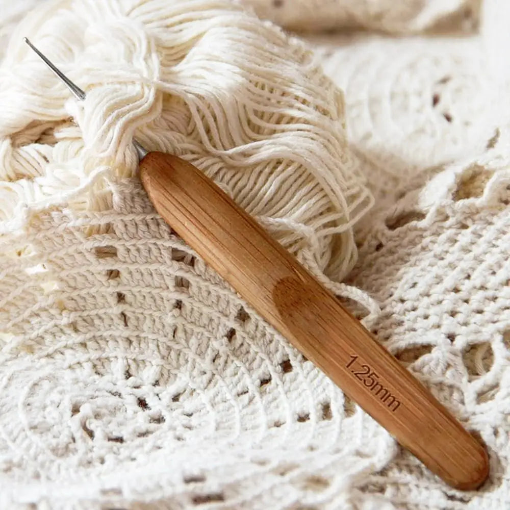 Bamboo Handle Crochet Hook Set with Ergonomic Grip