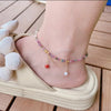 Handwoven Crystal Anklet with Natural Stone Charms
