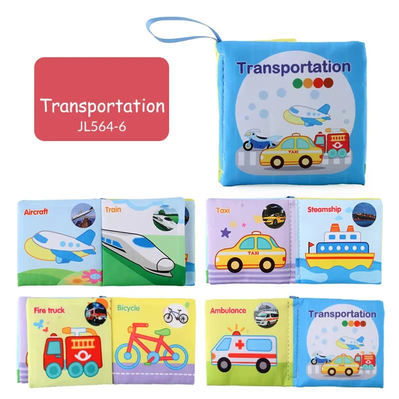 Sensory Cloth Books for Babies with Teether & Crinkle Pages