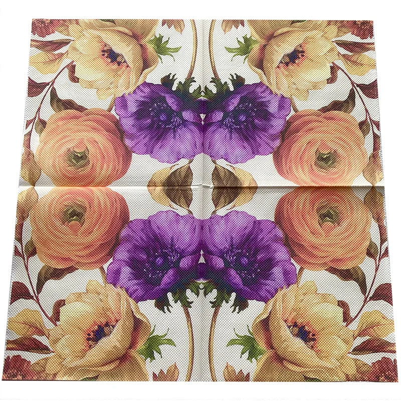 2-Ply Decorative Flower & Leaf Print Napkins (20-Pack)