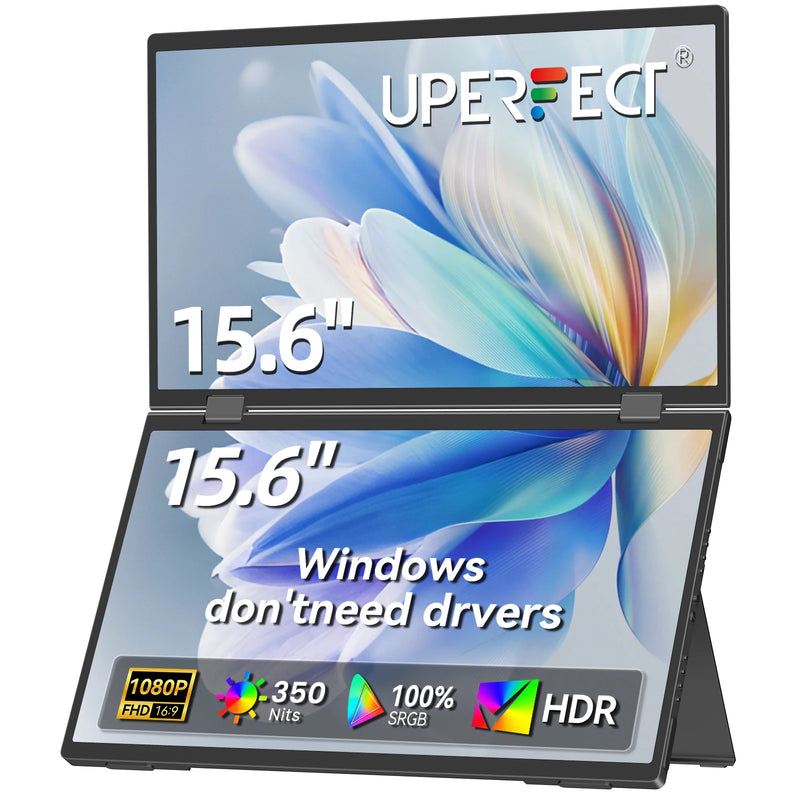 Monitor Portátil de Doble Pantalla para Laptop de 15.6"