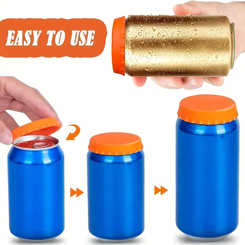 Six-Pack Silicone Can Lids - Leak-Proof Seal for Soda &amp; Beer Cans
