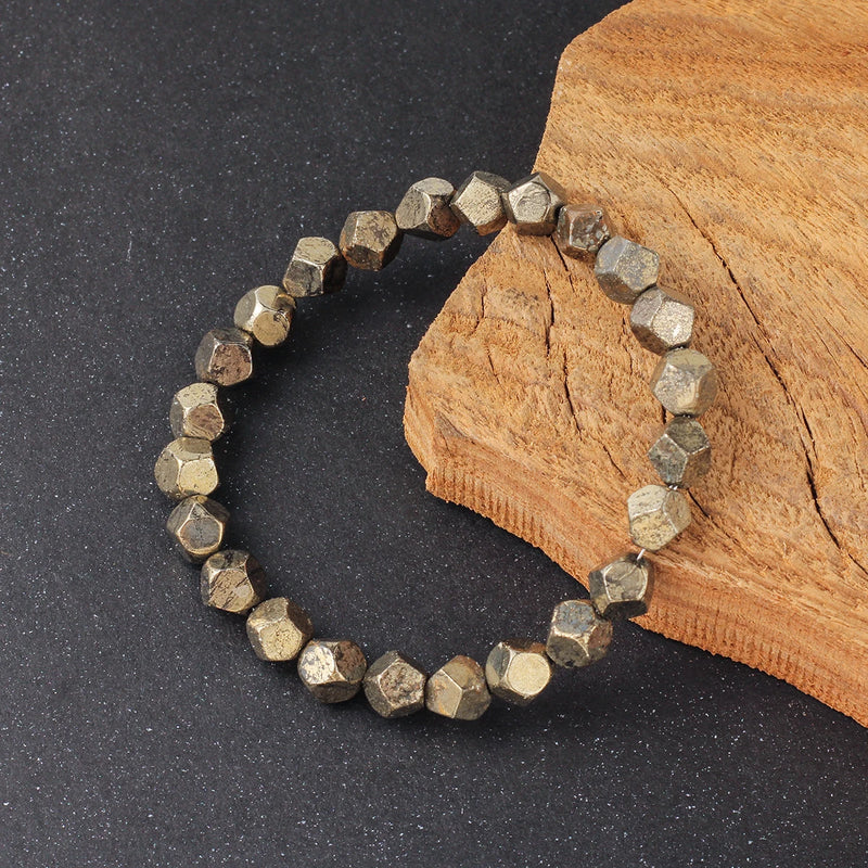 Natural Pyrite & Chalcopyrite Stone Bracelet
