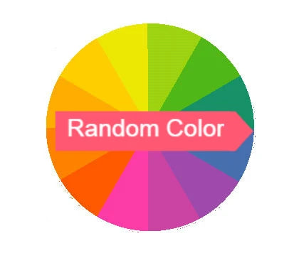 A circular gradient of various bright colors, including yellow, green, blue, and pink.