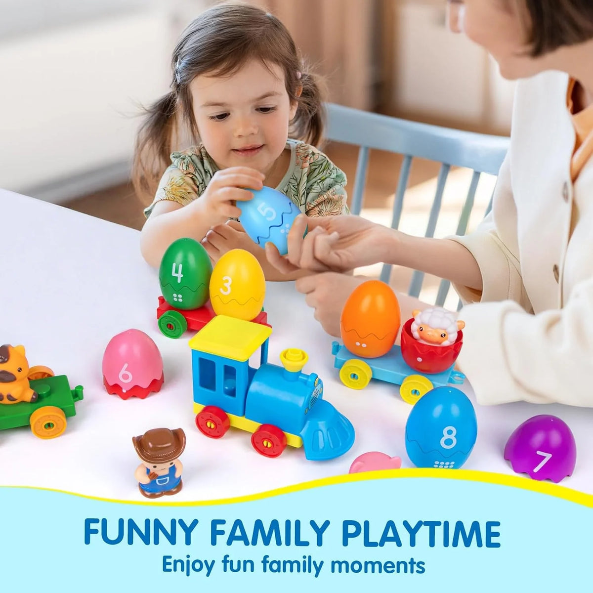 Farm Animal Counting Train with Lockable Barns