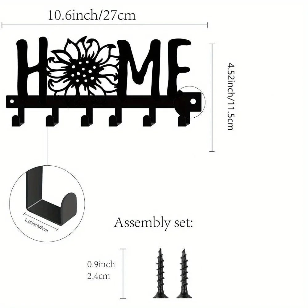 House-Shaped Wall Key Holder with Hooks