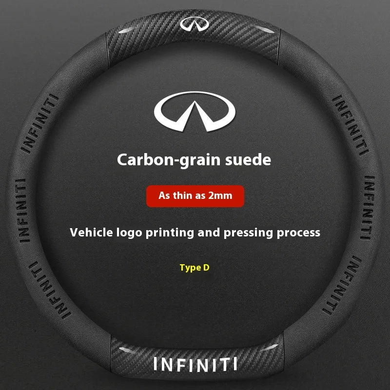 Carbon Fiber Leather Steering Wheel Cover for Infiniti Models