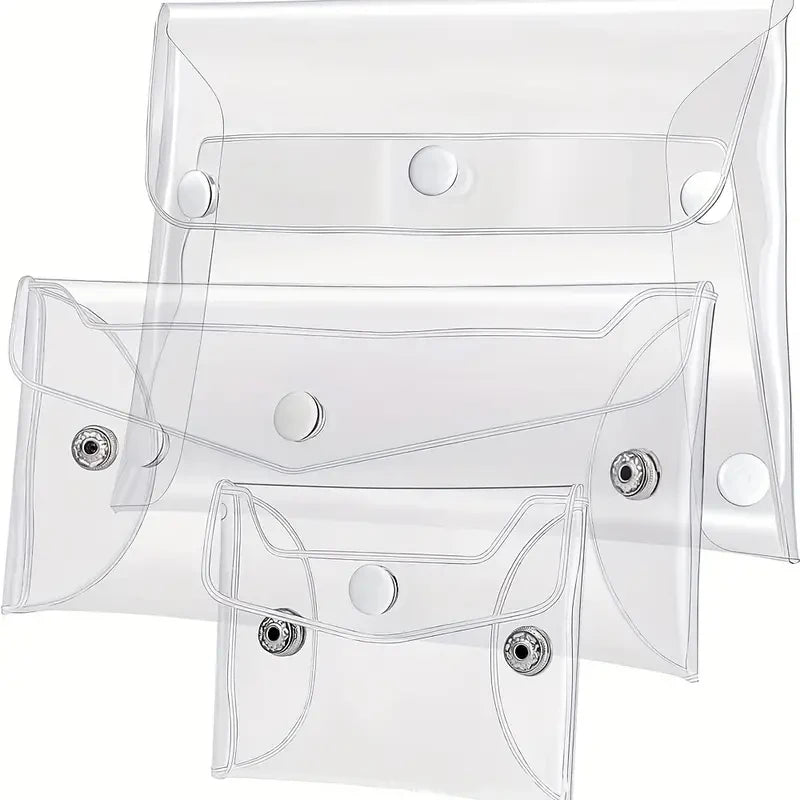 Clear PVC cosmetic bags designed for waterproof storage of makeup brushes and other items