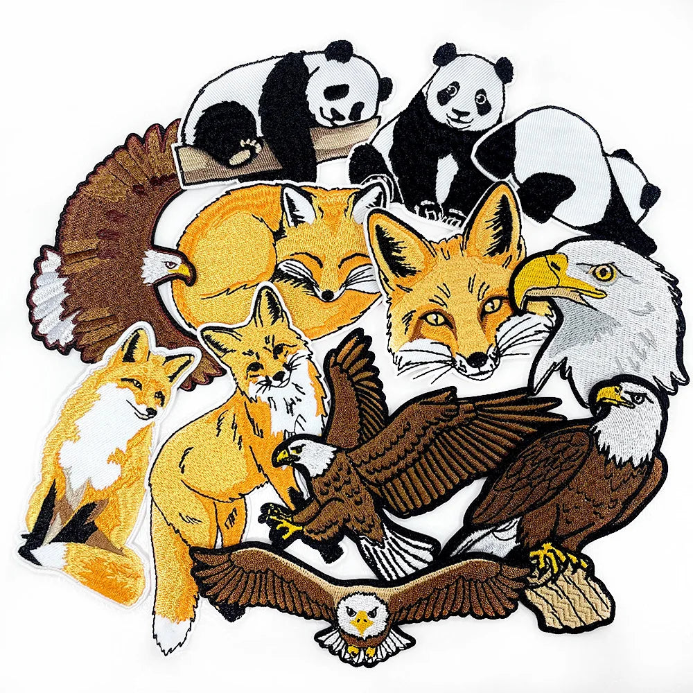 Embroidered Animal Iron-On Patches for DIY Crafting & Clothing Repair