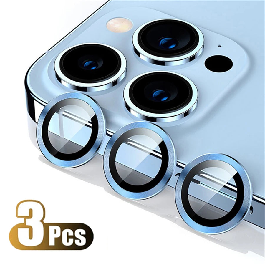 Titanium Camera Lens Protector with Tempered Glass for iPhone 16 Pro Max, 15, 14, 13, 12 & Mini