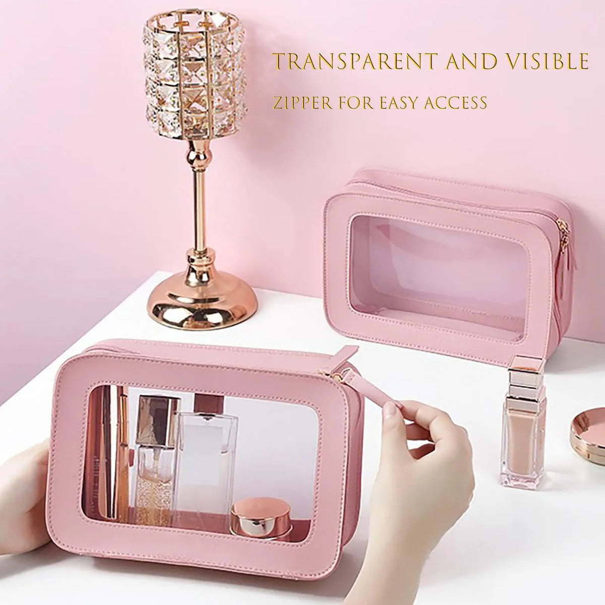 Waterproof Travel Makeup Bag with Clear Window