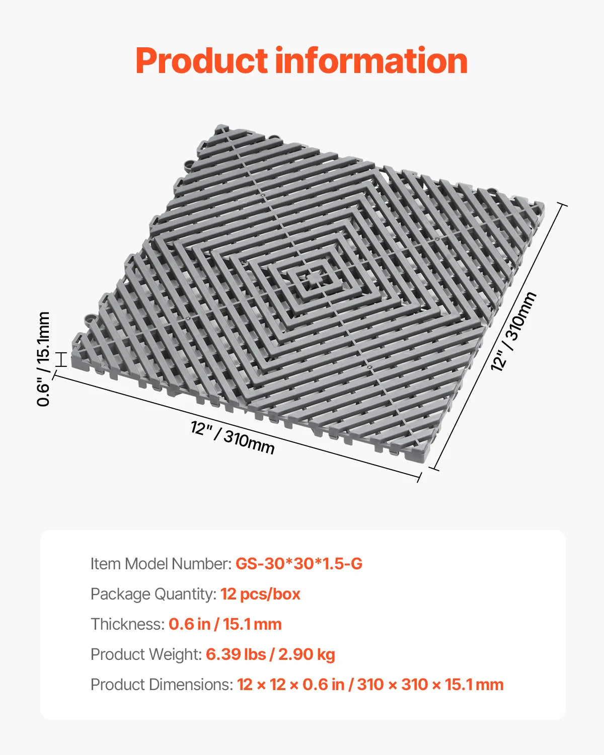 Interlocking Drainage Floor Tiles with Anti-Slip Surface