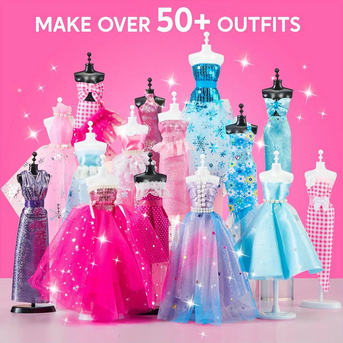 Fashion Design Craft Kit for Girls – 400+ Pieces with 3 Mannequins, No Sewing