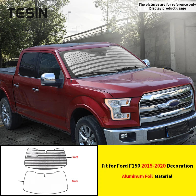Ford F-150 Windshield Sun Shade - Heat Blocking Aluminum Foil Cover