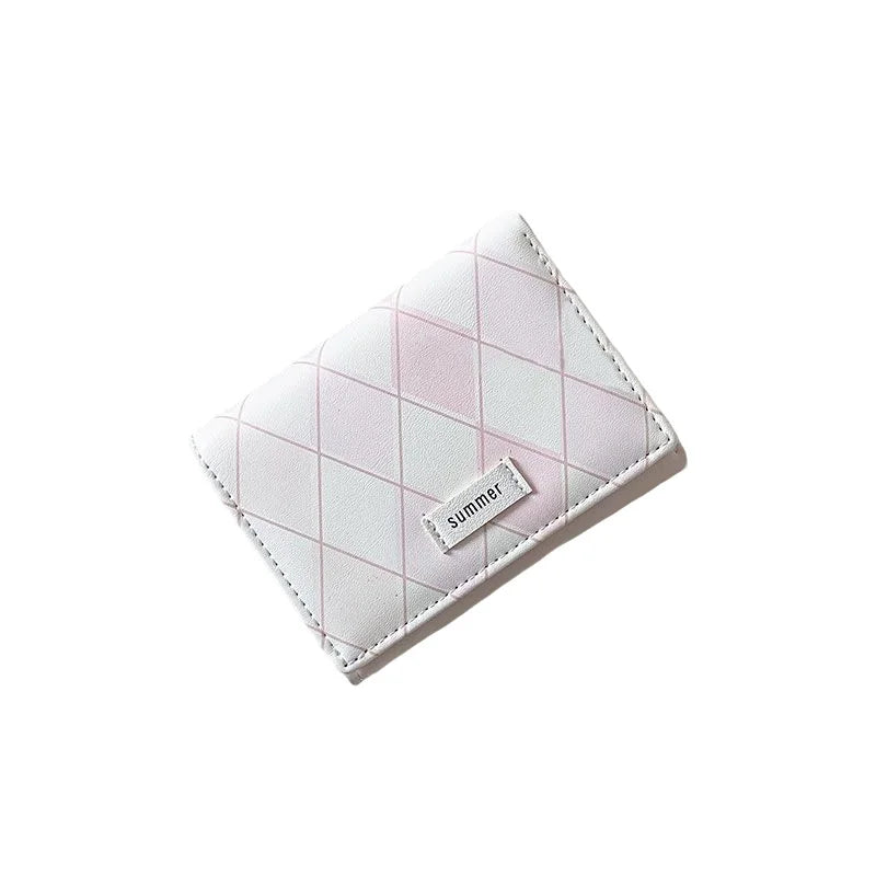 Minimalist PU Leather Argyle Wallet