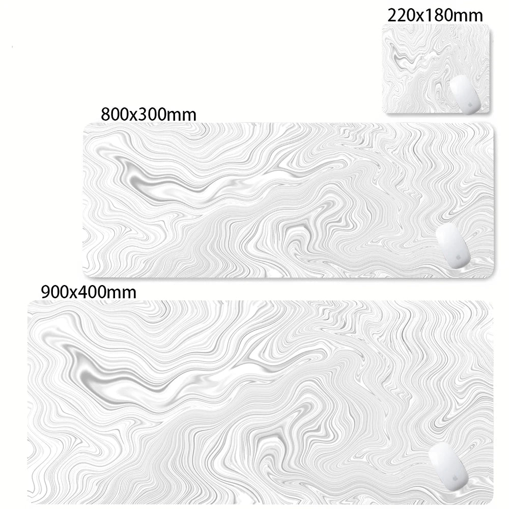 Large Abstract Desk Mat with Stitched Edges