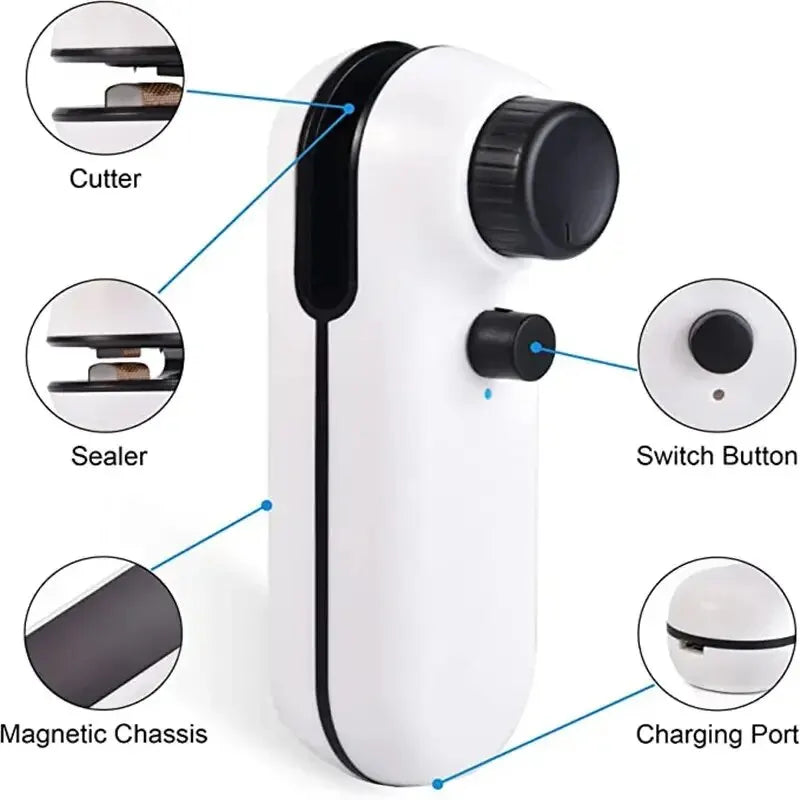 Rechargeable Mini Heat Sealer with Built-in Cutter
