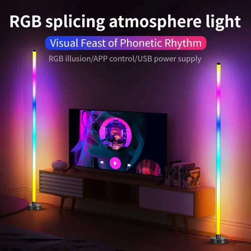 Smart RGB Corner Floor Lamp with Music Sync
