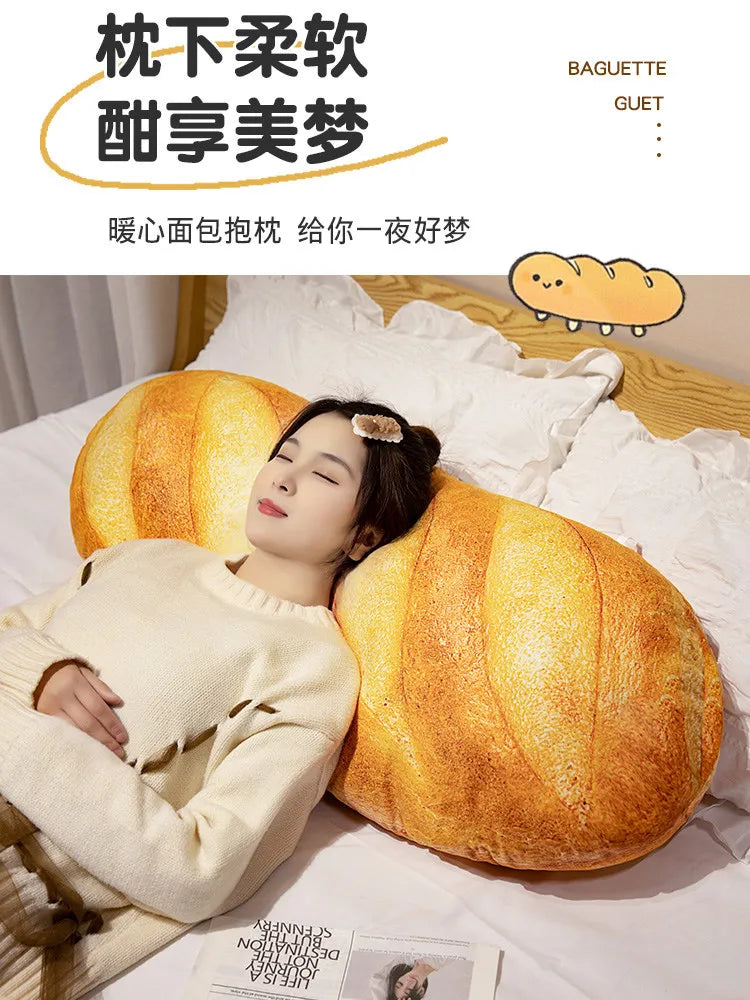 Baguette Bread Plush Pillow | Funny Food Shaped Cushion